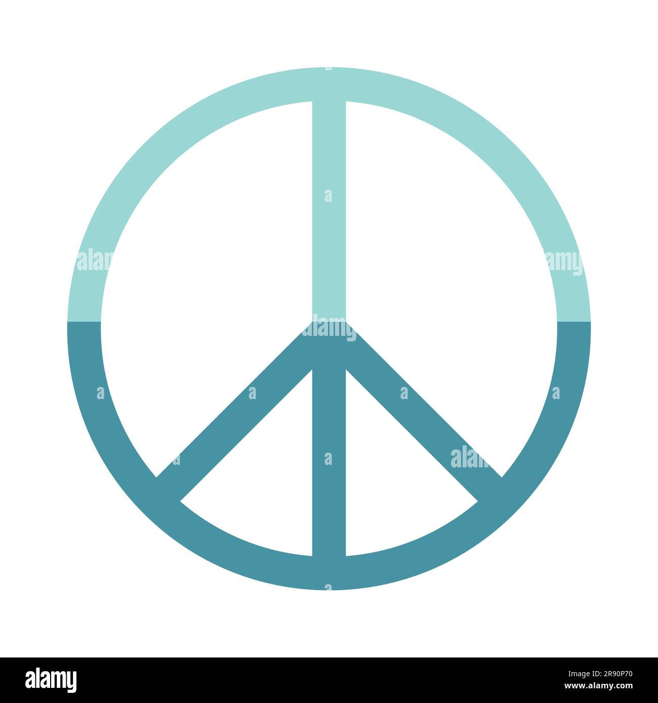 Simbolo hippy di pace. Illustrazione vettoriale piatta di supporto e assistenza. Le persone pregano, concetto di libertà Illustrazione Vettoriale