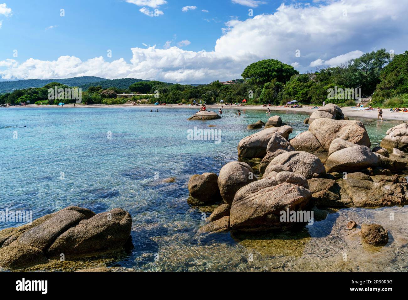 Plage de Santa Giulia , Strand, Beach, Porto Vecchio, Corse-du-Sud, Korsika, Frankreich, Europa Foto Stock