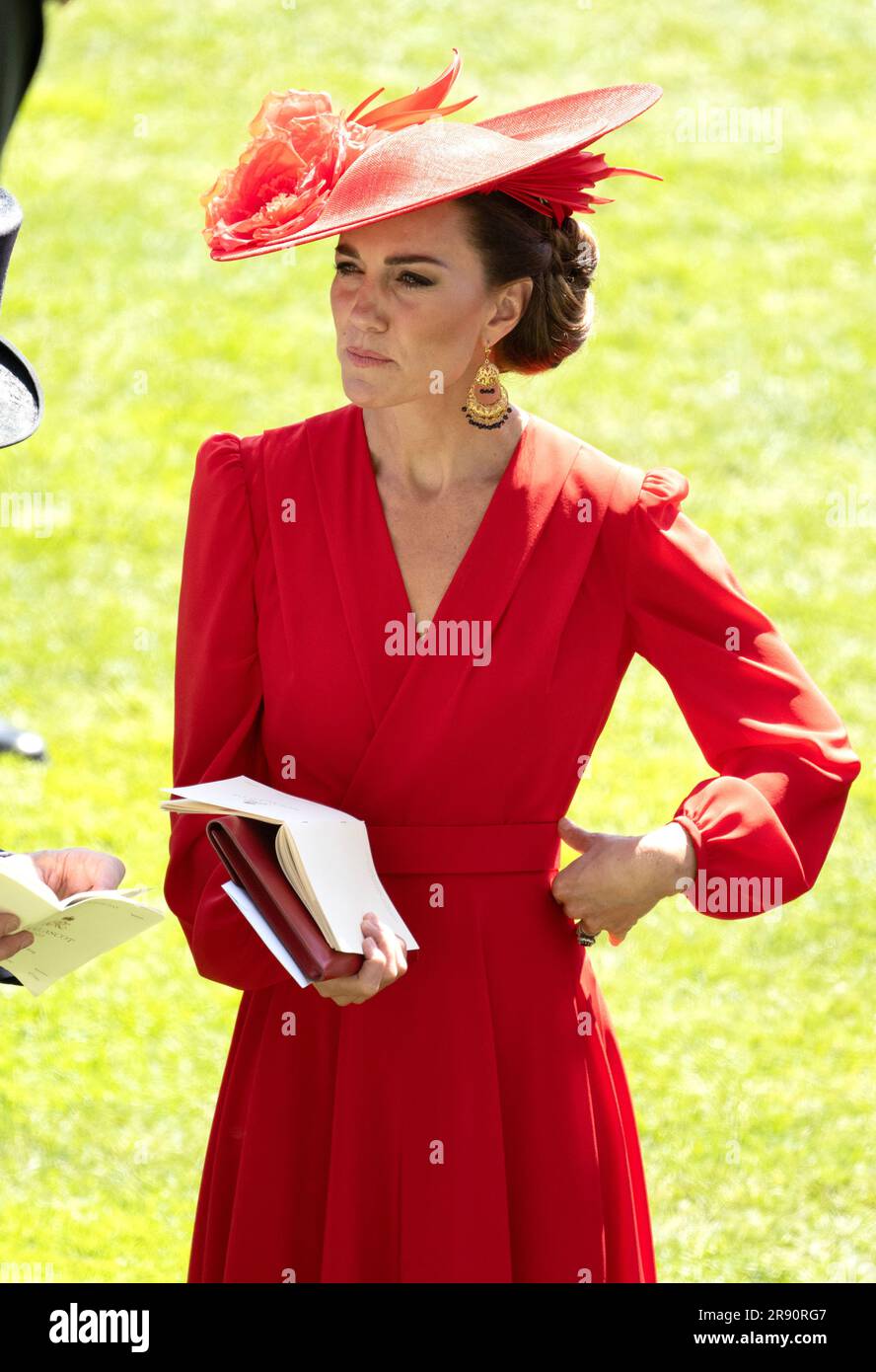 Ascot, Regno Unito. 23 giugno 2023. Berkshire, Regno Unito. 23 giugno 2023. La Principessa di Galles assiste al quarto giorno della Royal Ascot. Crediti: Doug Peters/Alamy Live News Foto Stock