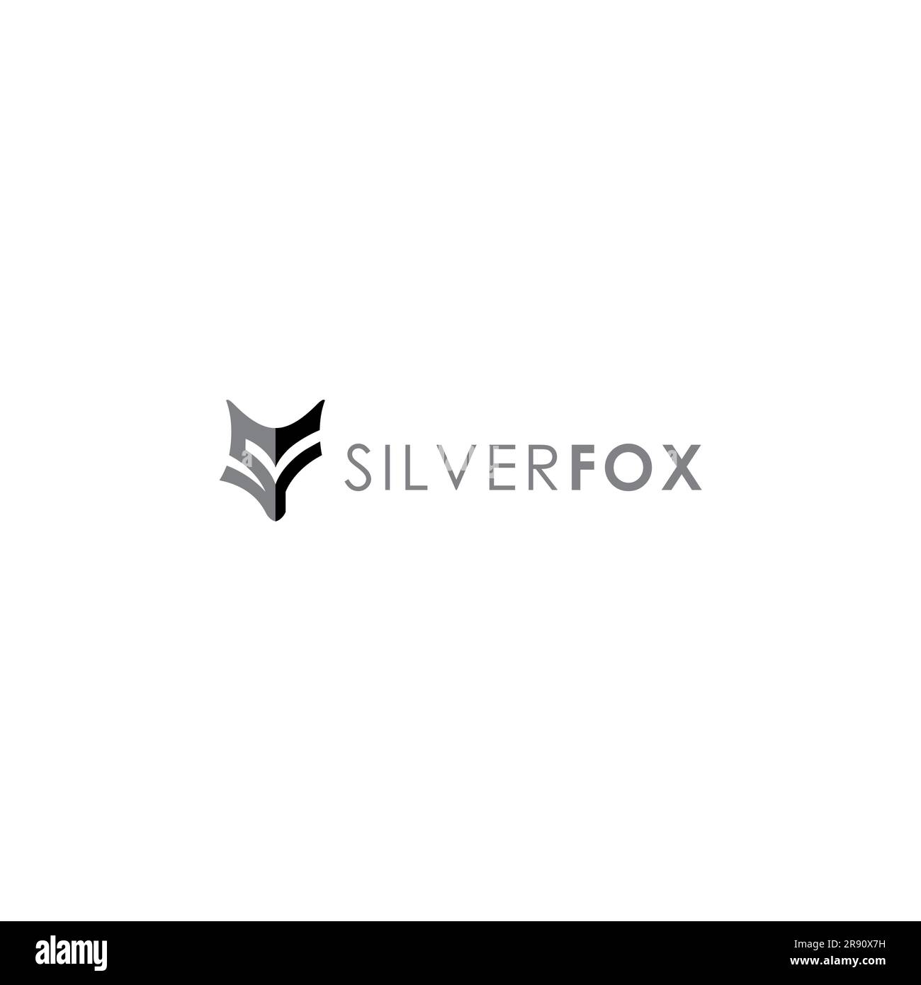 Logo Silver Fox. Design del logo Letter SF OX Illustrazione Vettoriale
