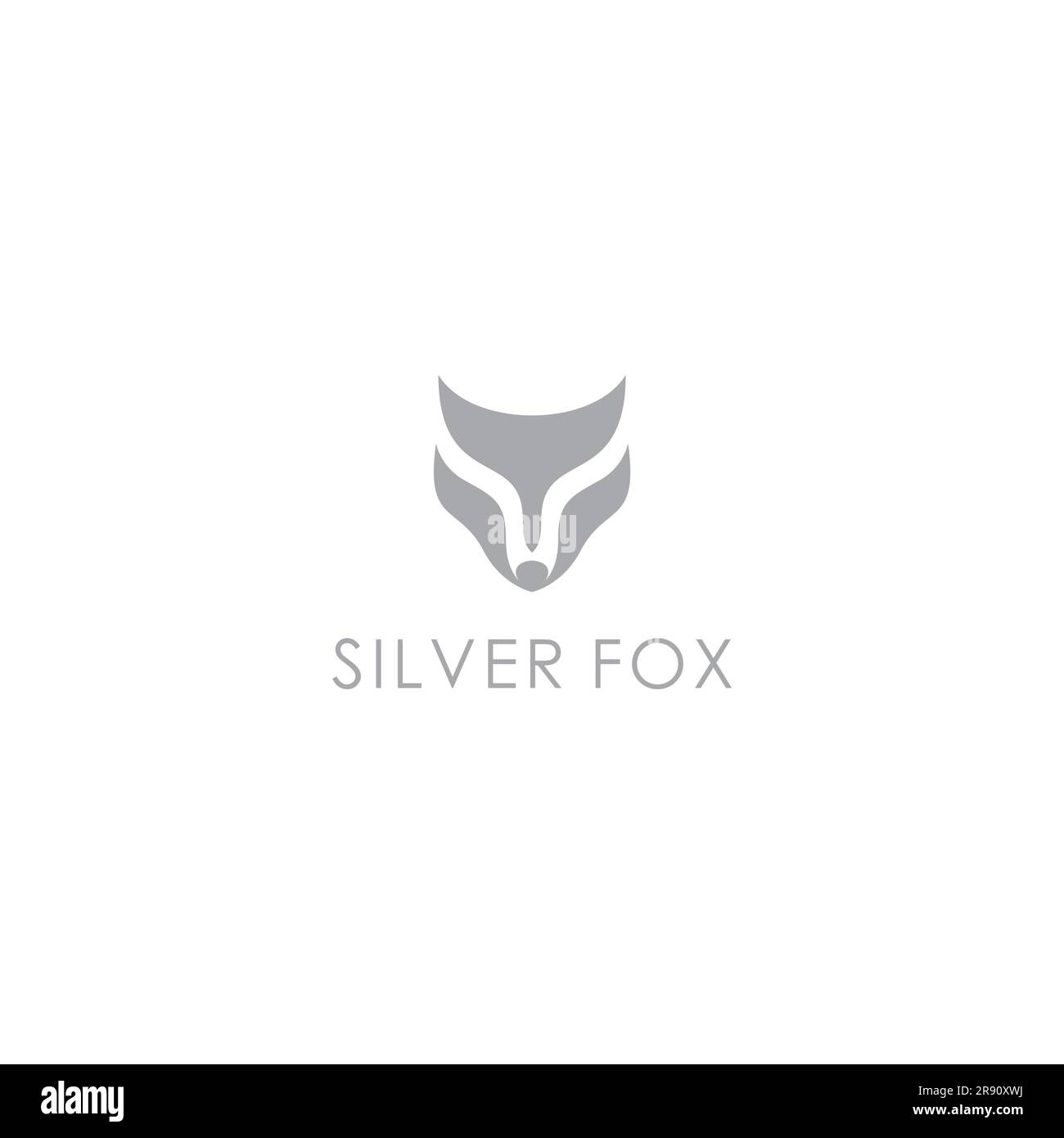 Silver Fox Logo Vector. Logo Fox Head Illustrazione Vettoriale