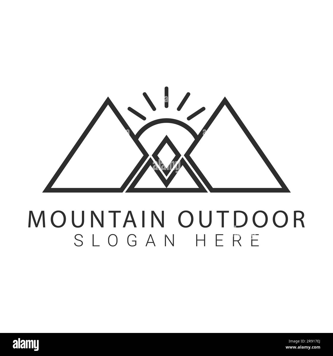 Logo Mountain Outdoor Logo Design Adventure Travel Illustrazione Vettoriale