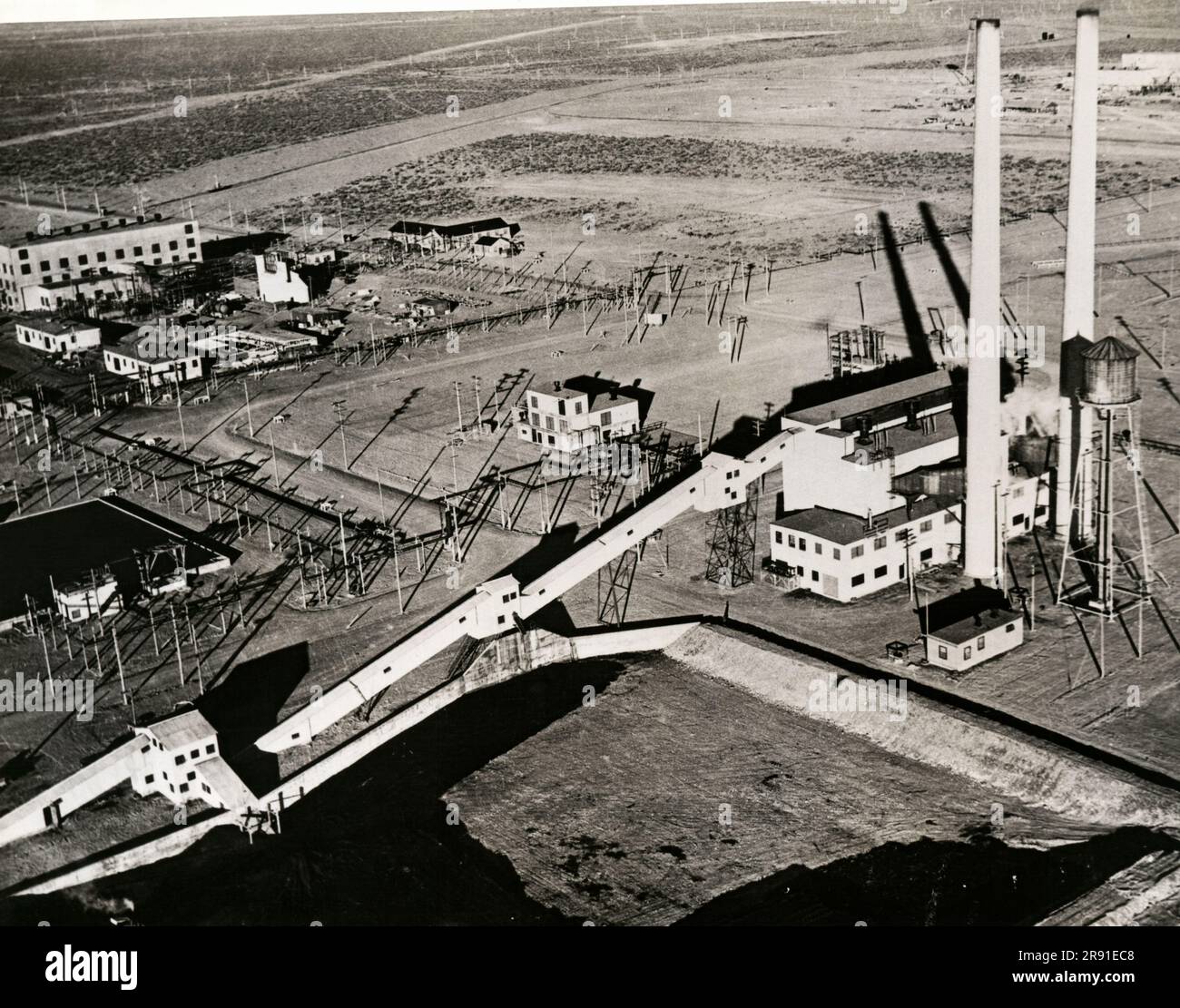Pasco, Washington, 6 agosto 1945 The Hanford Engineer Works, uno dei centri per la produzione della nuova "bomba atomica", di cui l'esistenza di questa potente arma è stata annunciata oggi dal presidente Truman. Foto Stock