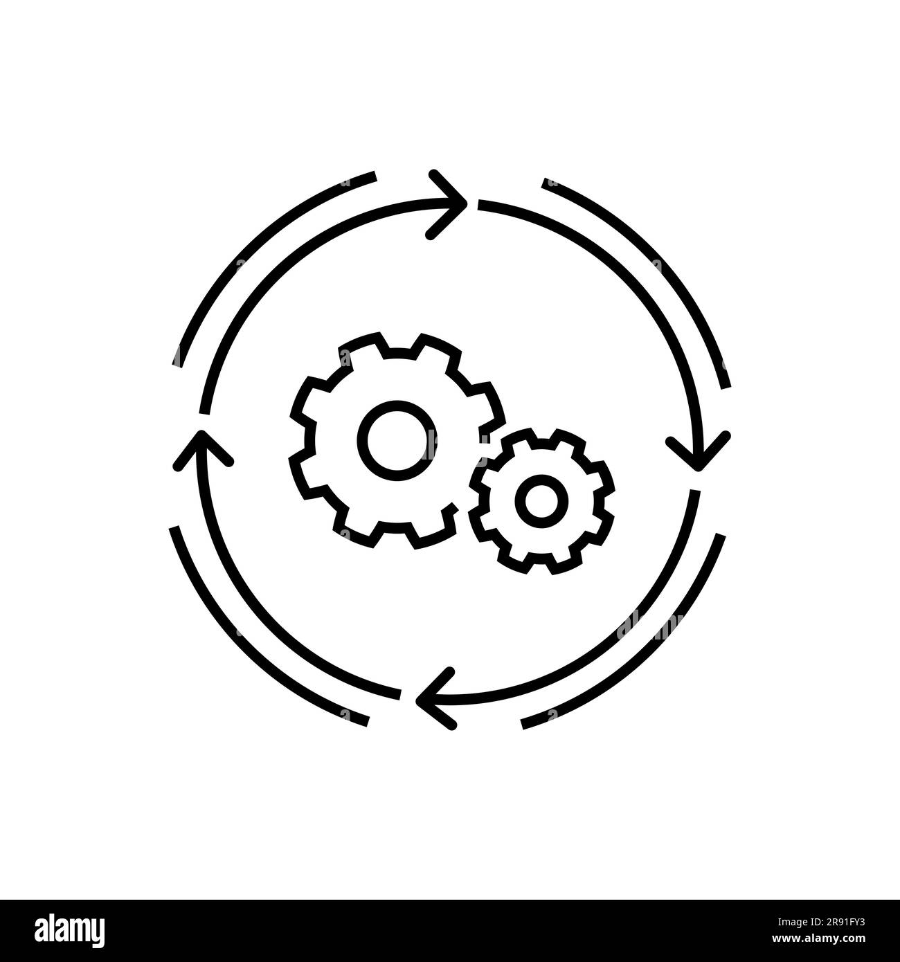 Profilo di flusso di lavoro e la relativa icona. Linea sottile elemento di concetto da crm raccolta di icone. Creative icona del flusso di lavoro per le applicazioni mobili e di utilizzo del web. Illustrazione Vettoriale