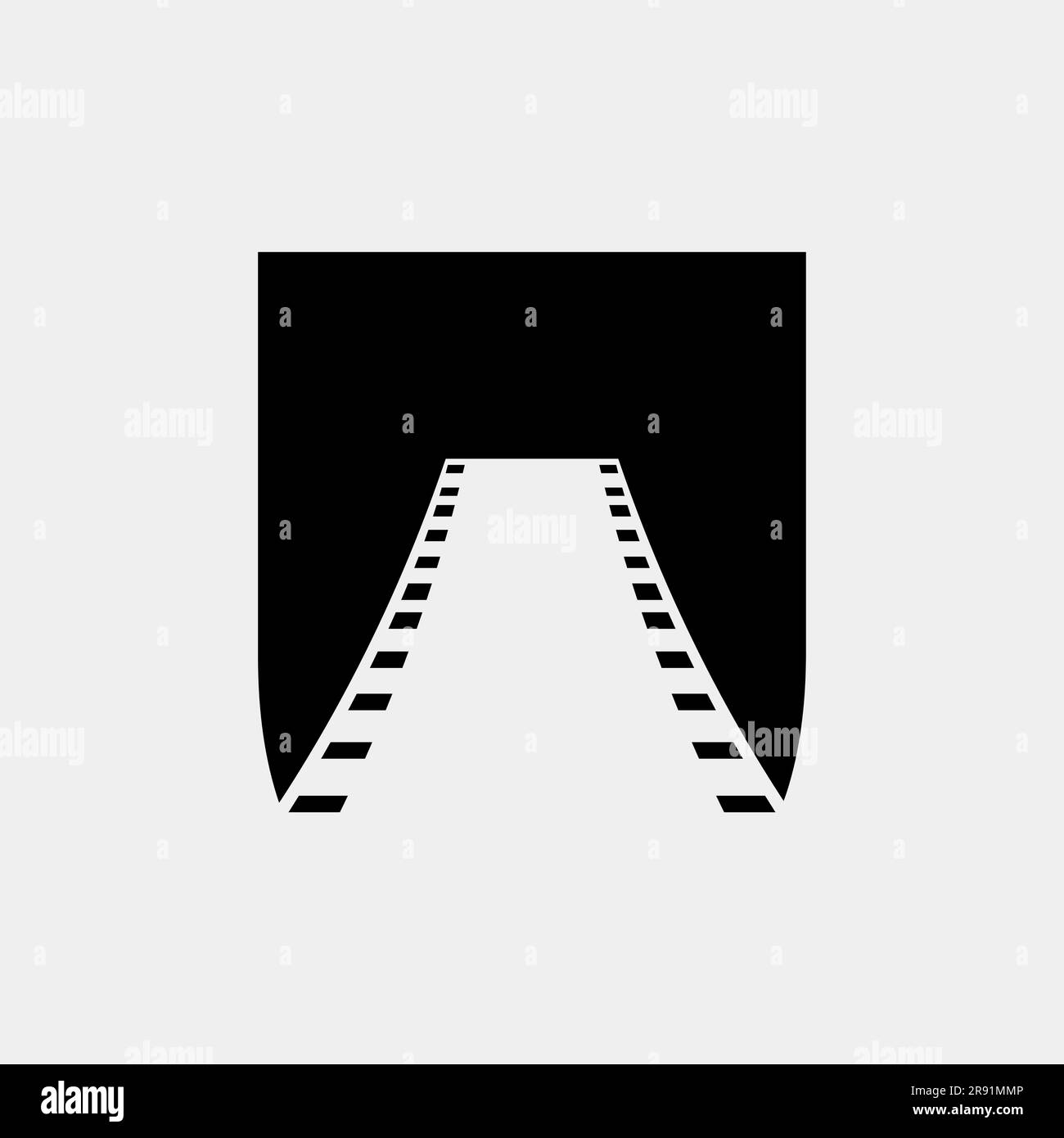 Logo di trasporto con concetto U Letter. Modello di progettazione del logo stradale Illustrazione Vettoriale