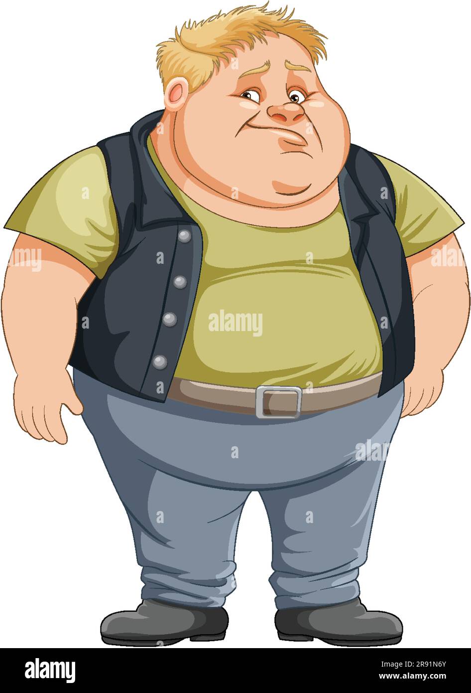 Illustrazione dei personaggi dei cartoni animati maschi adiposi Illustrazione Vettoriale