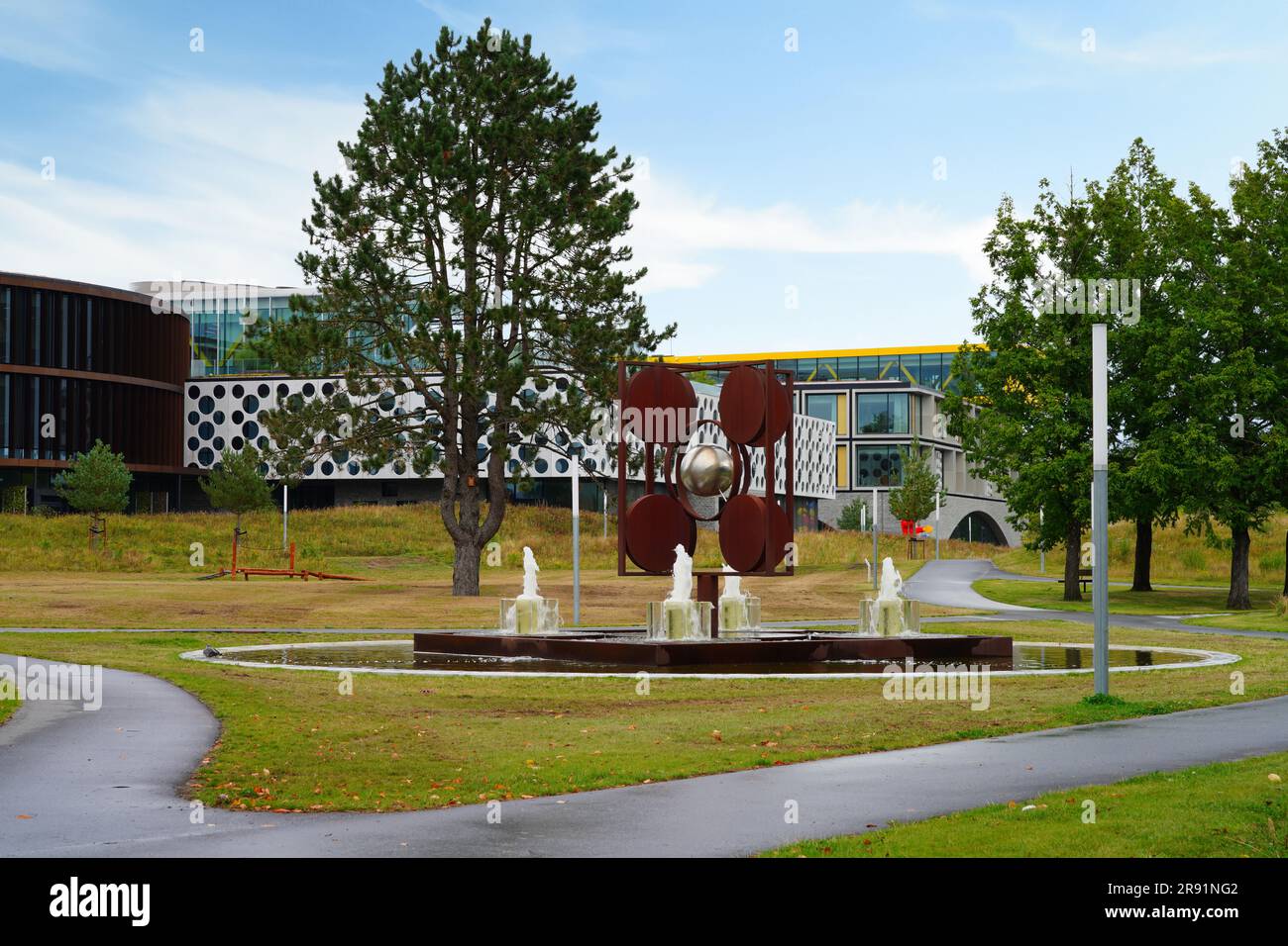 BILLUND, DANIMARCA –21 agosto 2022- Vista del campus Lego, sede del gruppo Lego, sede della Brick, la più grande azienda di giocattoli del mondo, situata in Foto Stock