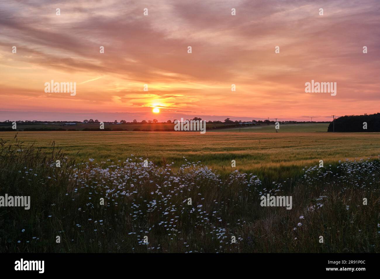 Tramonto su Brancaster, Norfolk Foto Stock