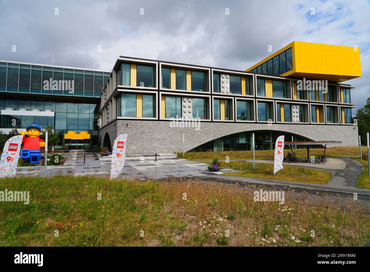 BILLUND, DANIMARCA –21 agosto 2022- Vista del campus Lego, sede del gruppo Lego, sede della Brick, la più grande azienda di giocattoli del mondo, situata in Foto Stock