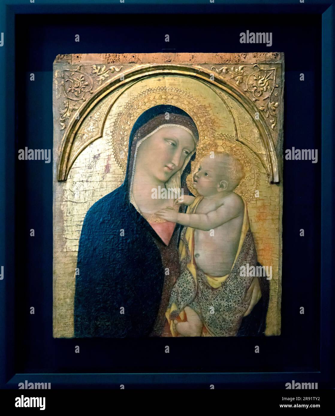 Pittura icona della Vergine e del bambino c1325 Francesco Traini, Italia Foto Stock