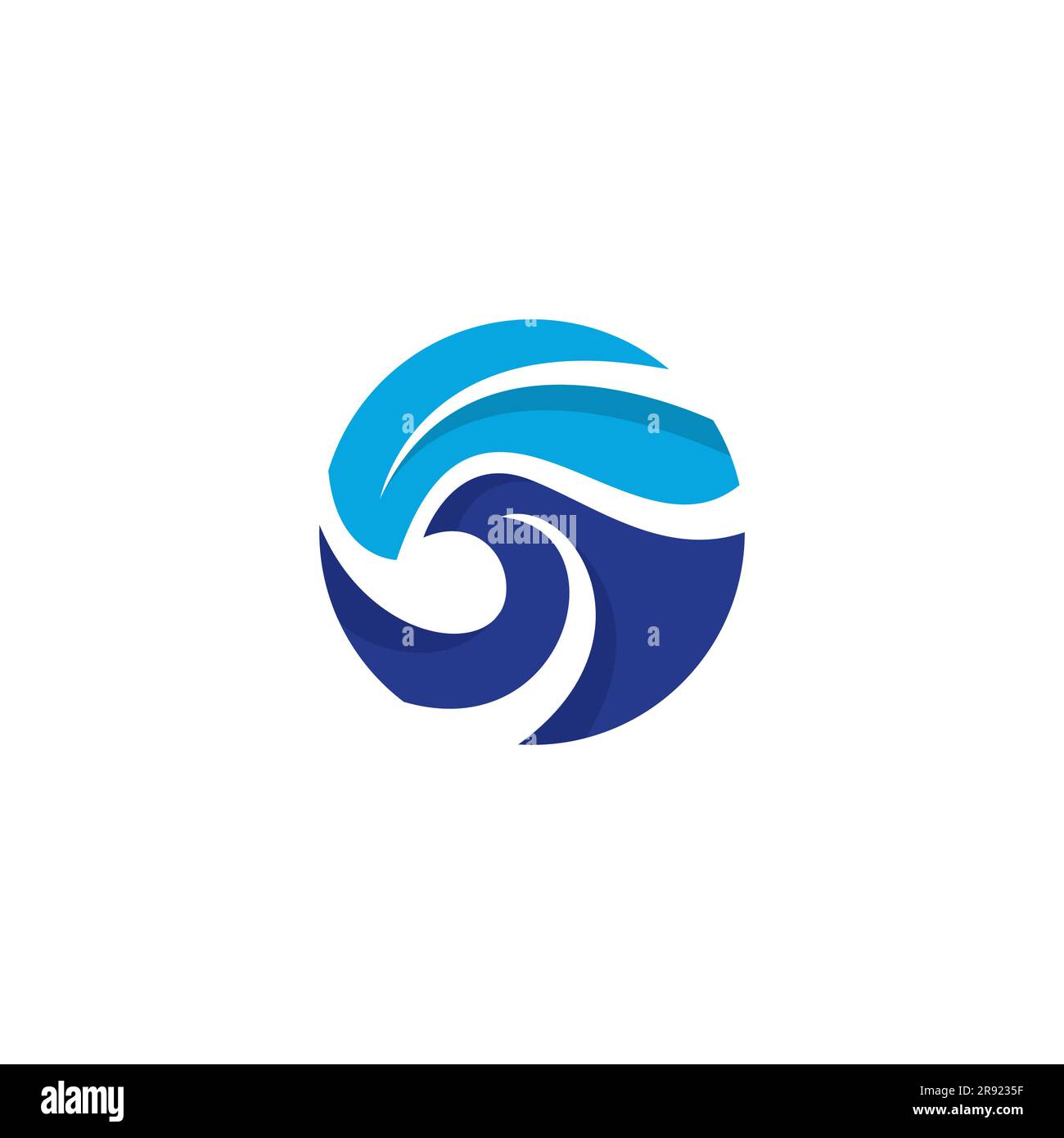 Logo Wave Abstract dal design moderno. Logo Ocean Illustrazione Vettoriale