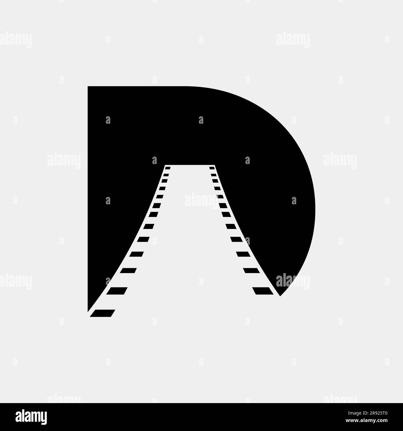 Logo di trasporto con concetto D Letter. Modello di progettazione del logo stradale Illustrazione Vettoriale