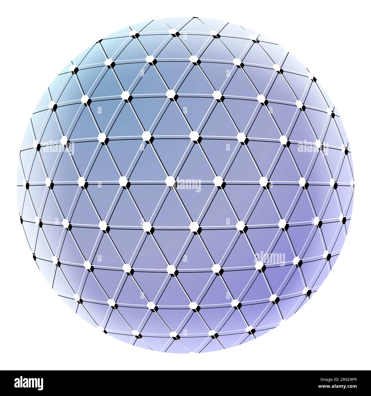 Sfera con linee connesse. Connessioni digitali globali. Illustrazione della struttura a reticolo. Design della griglia 3d astratto. Illustrazione vettoriale. Isolato su sfondo bianco Illustrazione Vettoriale