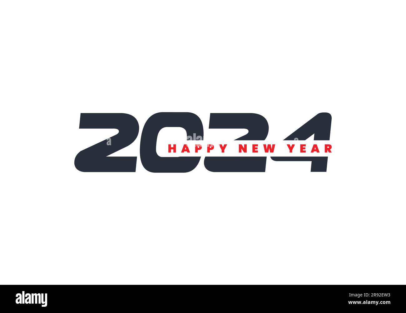 Grande set di modelli vettoriali con logo Happy New Year 2024 per festeggiare il Capodanno 2024 Illustrazione Vettoriale