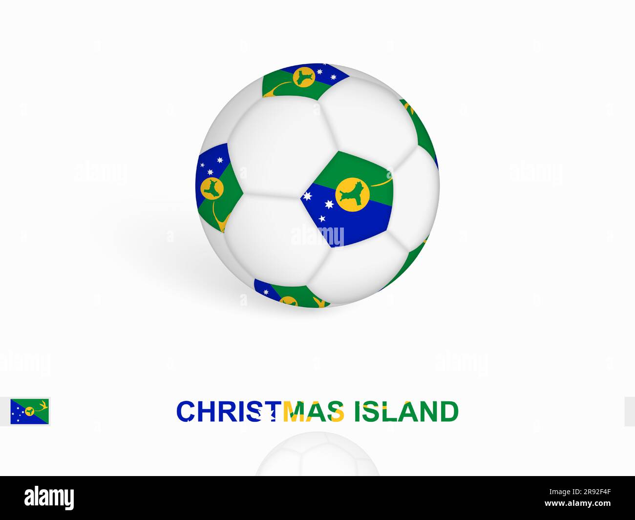 Pallone da calcio con la bandiera dell'isola di Natale, attrezzature sportive da calcio. Illustrazione vettoriale. Illustrazione Vettoriale