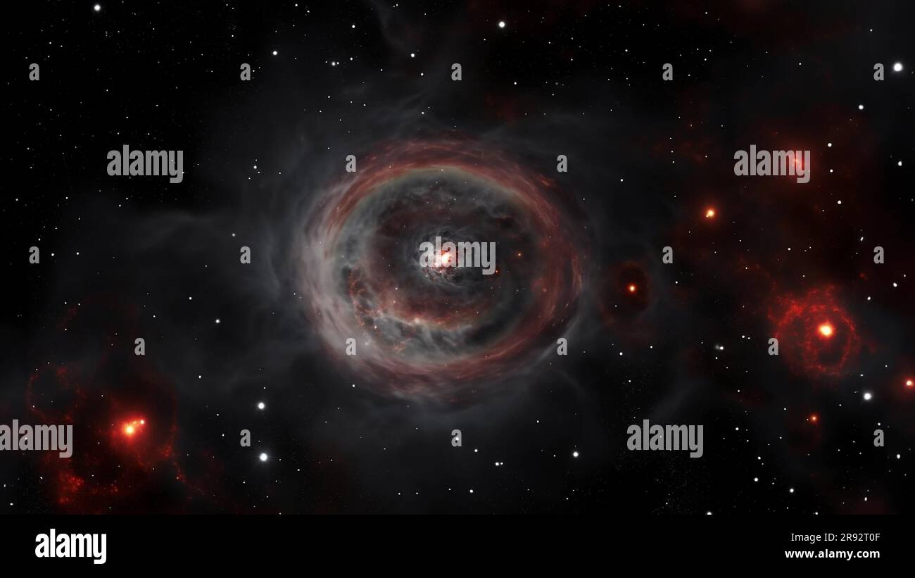 Incantevole galassia post-supernova. Foto Stock