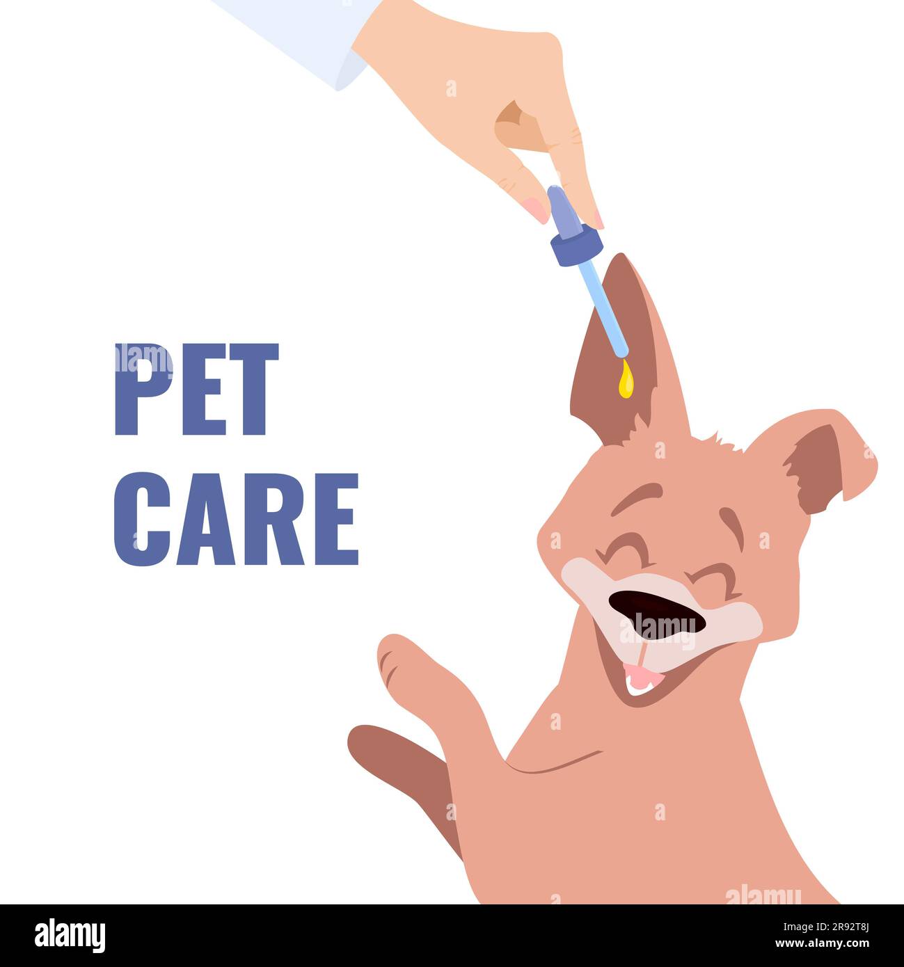 Trattamento dell'infezione dell'orecchio del cane, illustrazione Foto Stock