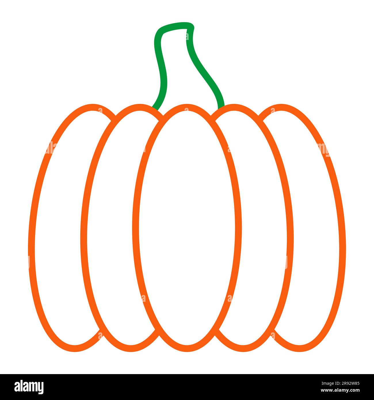 Profilo zucca elemento di design illustrazione di zucca per Halloween e il giorno del Ringraziamento prodotto Farm illustrazione vettoriale isolata su sfondo bianco Illustrazione Vettoriale