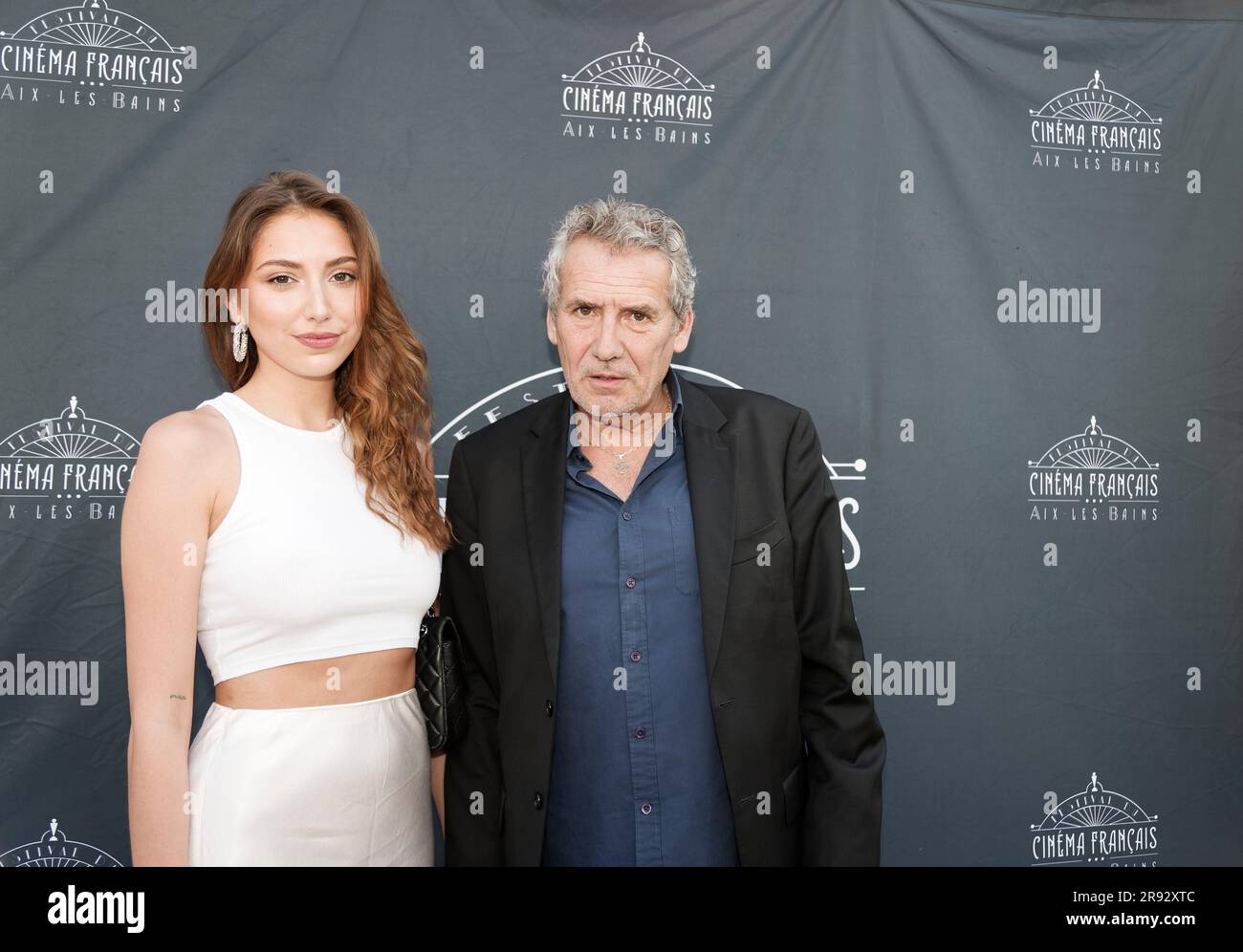 AIX-Les-Bains, 2023 giugno 2023. Manuel Gelin e Lana Gelin partecipano al French Film and Gastronomy Festival di Aix-Les-Bains, Francia Foto Stock