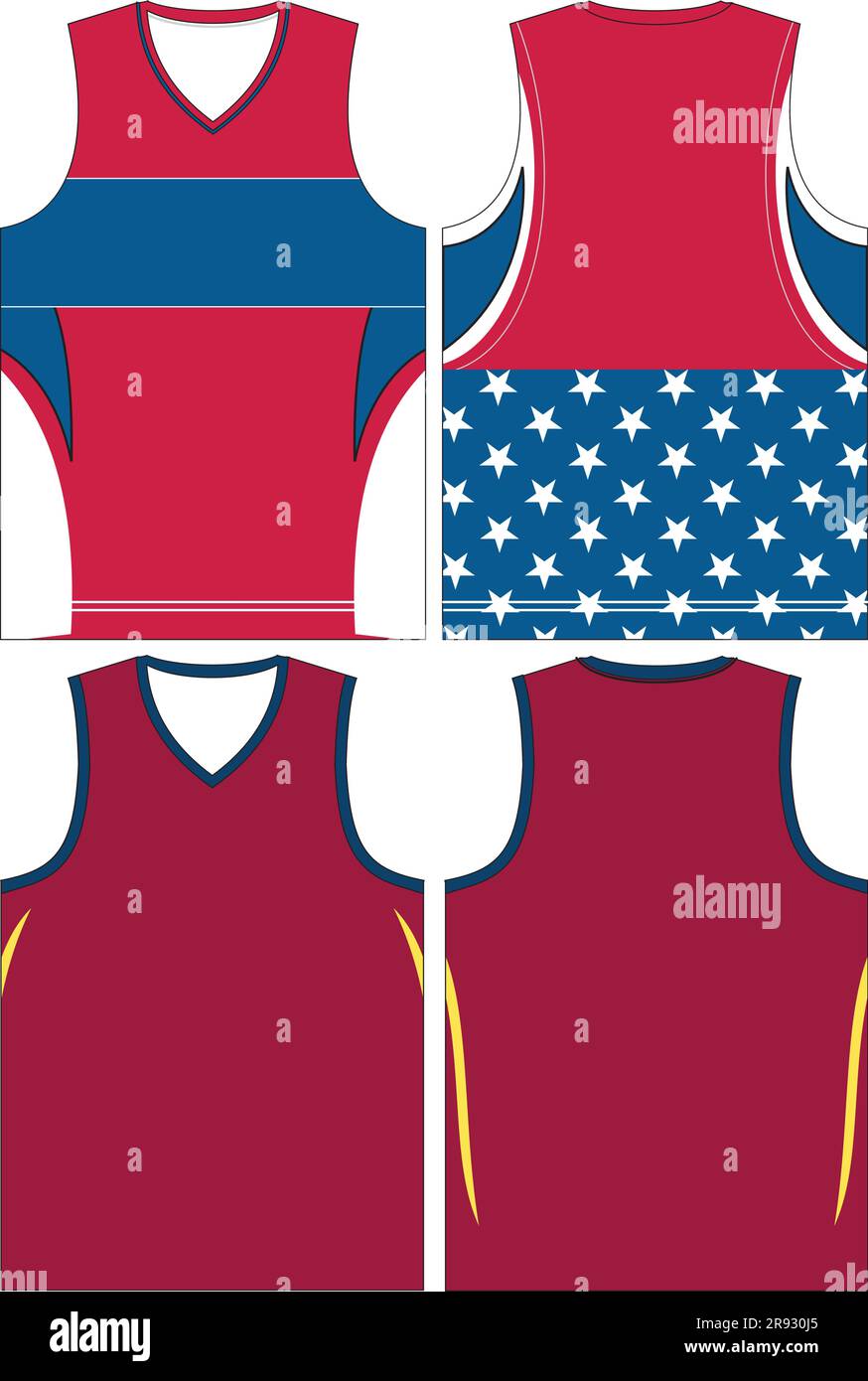 Modelli di maglie da basket Illustrazione Vettoriale