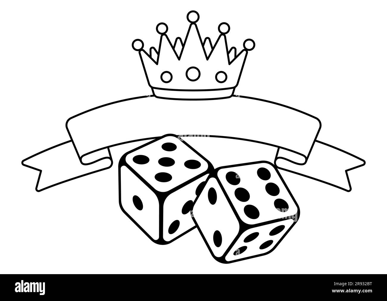 Illustrazione del gioco dei dadi. Immagine del gioco craps. Casinò e scommesse di base. Illustrazione Vettoriale