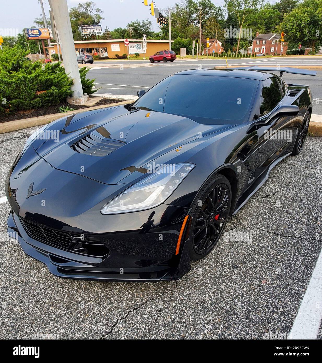 Wilmington, Delaware, U.S.A - 16 giugno 2023 - Un colore nero di 2019 C7 Chevrolet Corvette Z06 Foto Stock