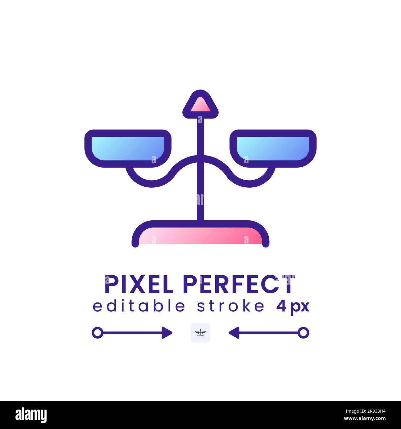 Balance scale Gradient fill icona sul desktop Illustrazione Vettoriale