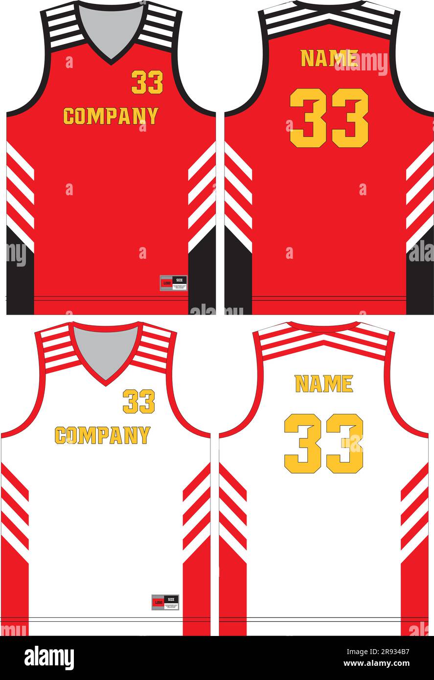 Modelli di maglie da basket Illustrazione Vettoriale