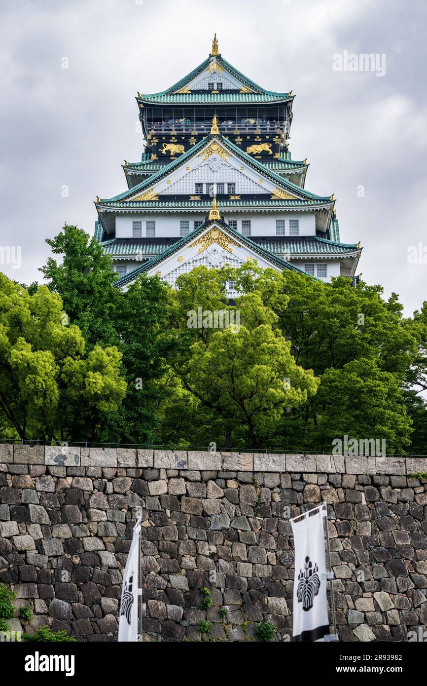 Il Castello di Osaka a Osaka, Giappone Foto Stock