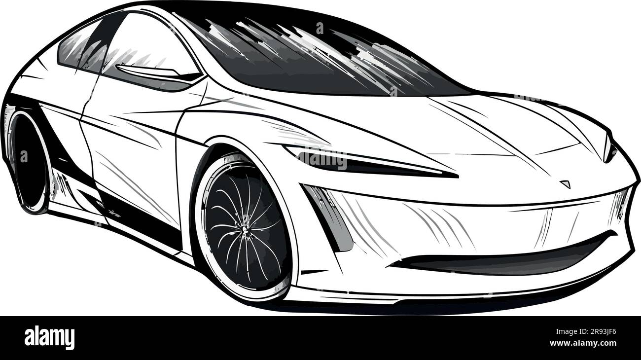 Auto sportiva di lusso su bianco Illustrazione Vettoriale