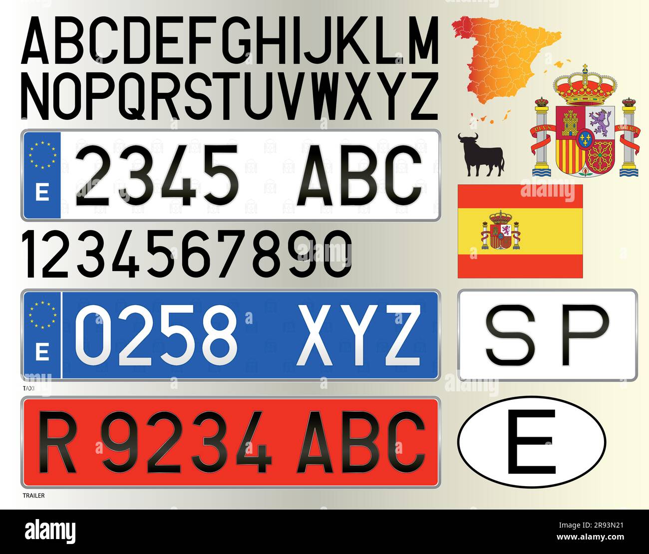 Adesivo Targa Regione Europa - Eurologo Per Moto - Spagna - Dimensioni 6x3 Cm - Venduto In Coppia - 3