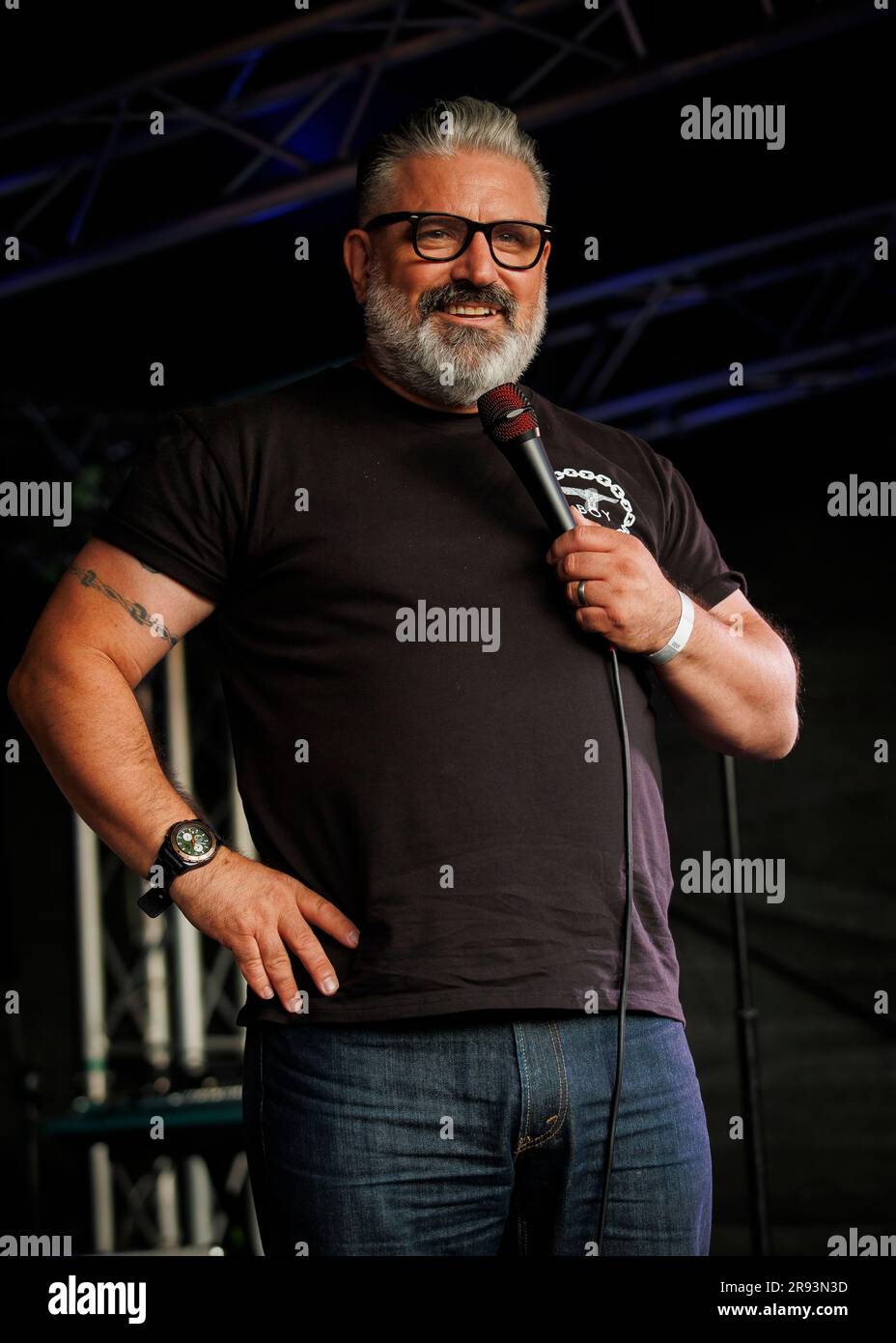 Rich Wilson, Stand-up Comedian, Open Air Comedy Gala, Southend-on-Sea, Essex © Clarissa Debenham (Film Free Photography) / Alamy Foto Stock