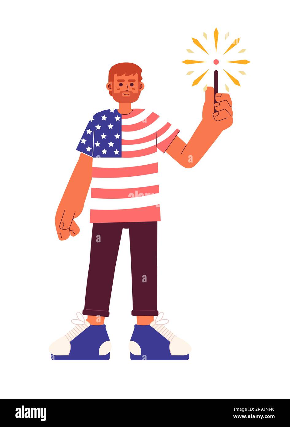 Illustrazione patriottica del 4 luglio dello spot vettoriale piatto Illustrazione Vettoriale