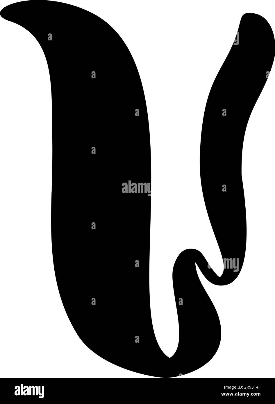 Visualizza caratteri vettoriali liquidi lettera V alfabeto. Elemento abc font maiuscola per social media, web design, poster, banner, biglietti d'auguri Illustrazione Vettoriale