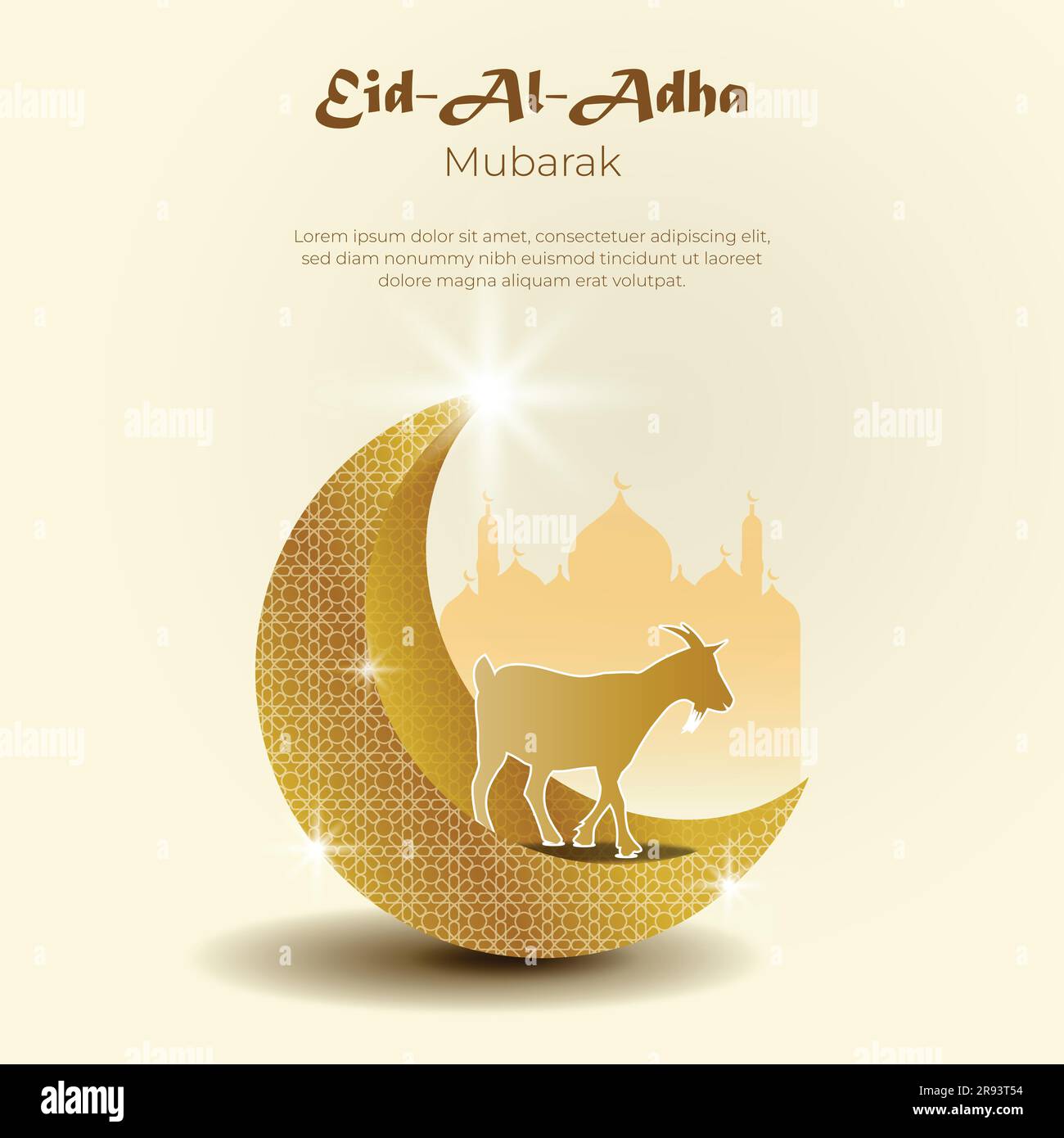 Modello di banner sui social media di Eid al-Adha Mubarak per la Festivity Islamica Illustrazione Vettoriale