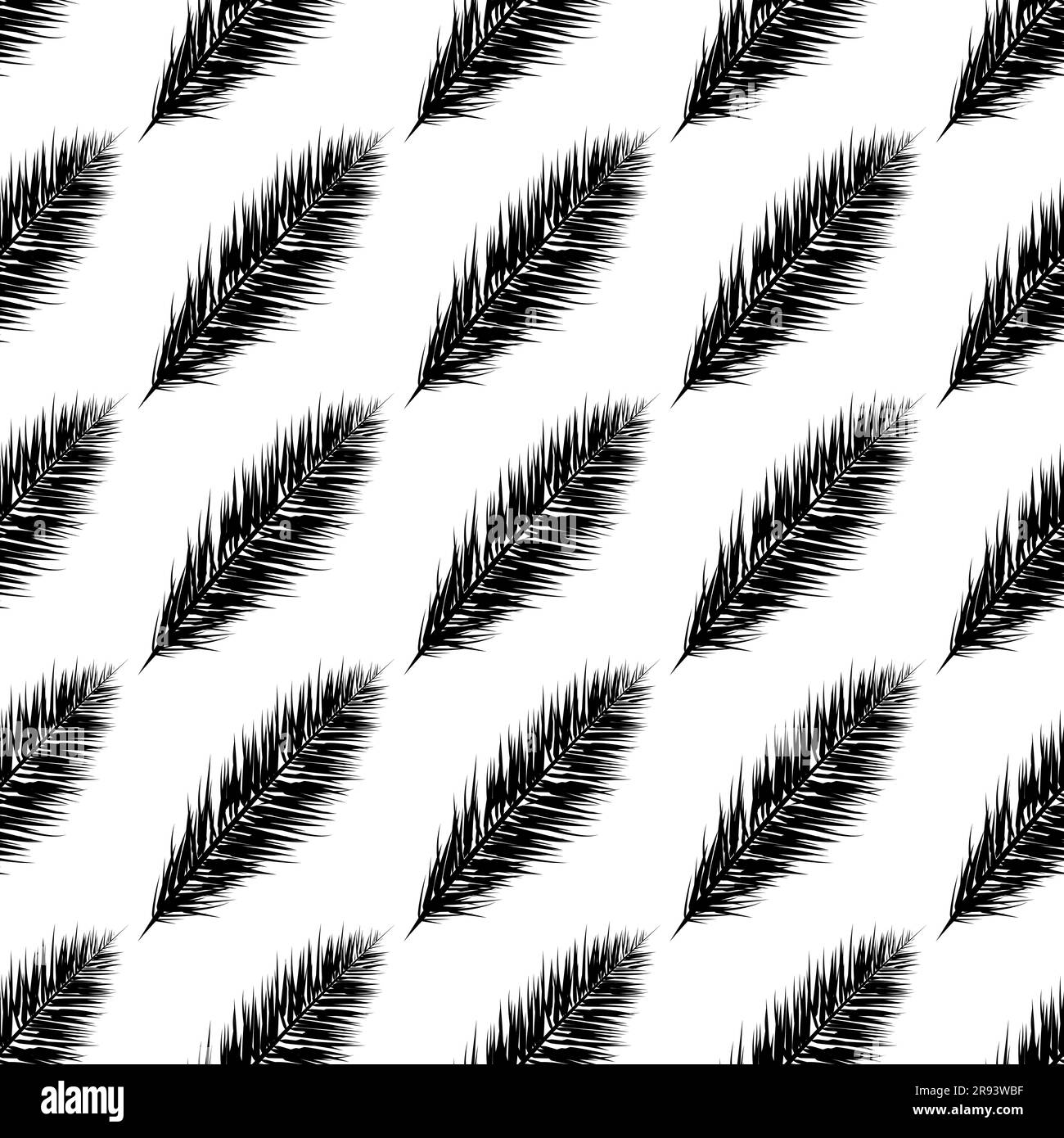 Palme vettoriali nere. Modello senza giunture disegnato a mano. Estate tropicale albero di palma lascia senza cuciture motivo. Astratto sfondo natura. Dorso tropicale Illustrazione Vettoriale