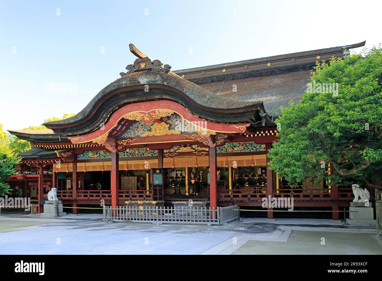 Gohonden (sala principale) del Santuario di Dazaifu Tenmangu Foto Stock