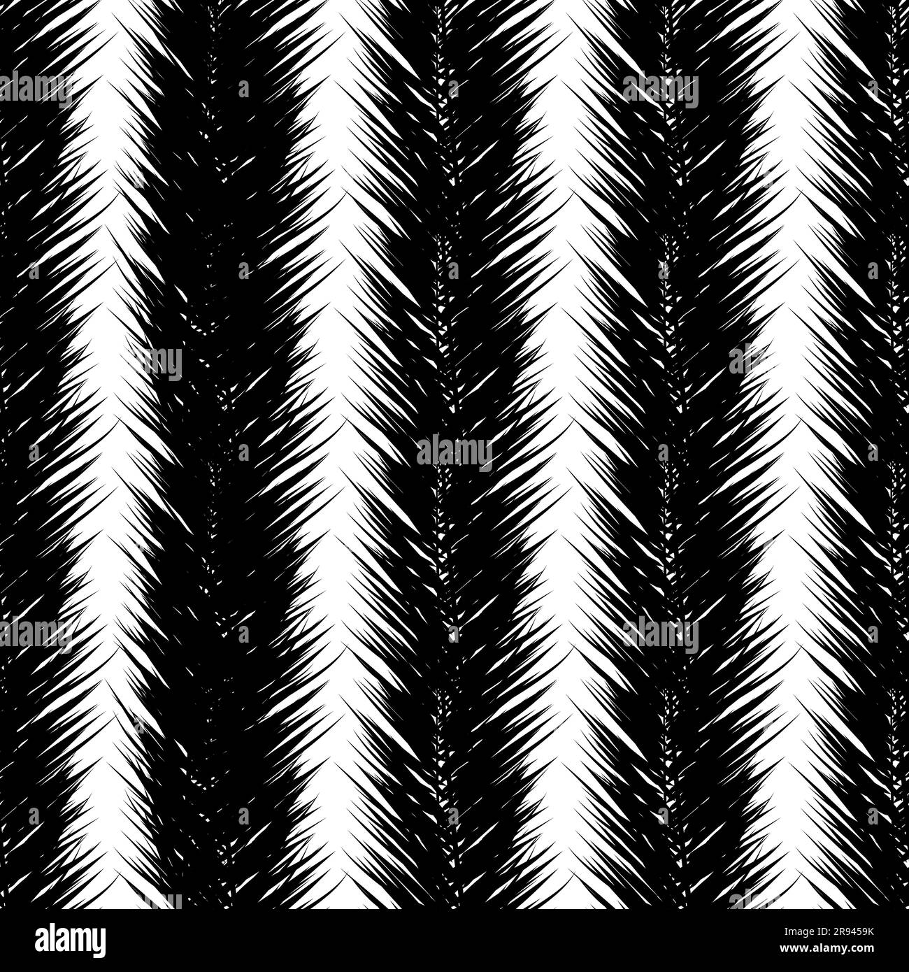 Palme vettoriali nere. Modello senza giunture disegnato a mano. Estate tropicale albero di palma lascia senza cuciture motivo. Astratto sfondo natura. Dorso tropicale Illustrazione Vettoriale