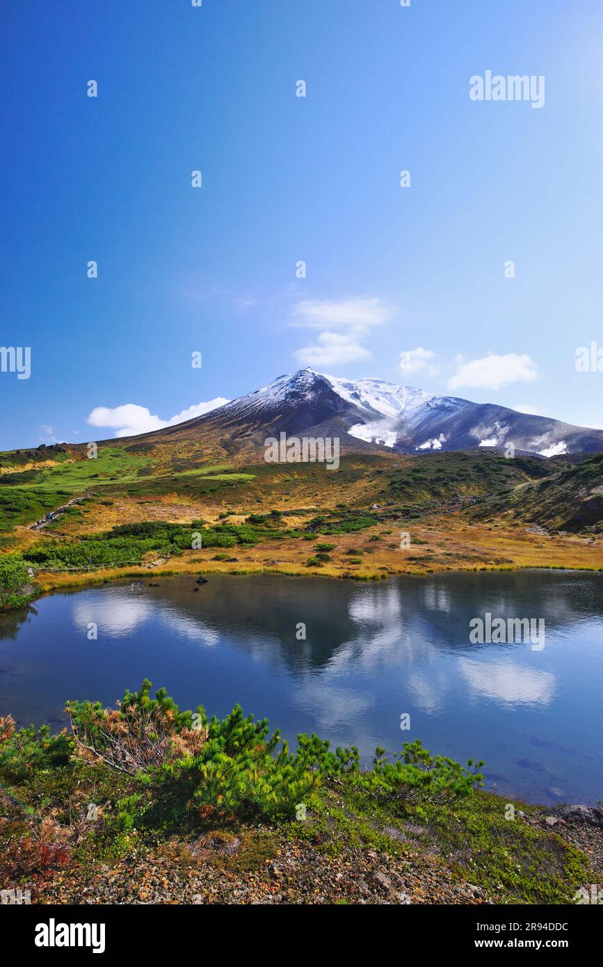 Asahi Dake e Kagami Pond Foto Stock