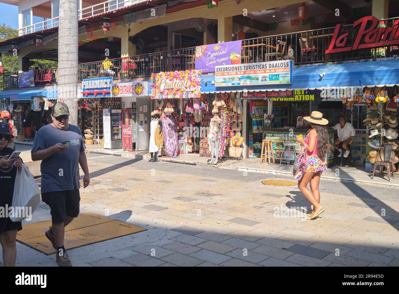 Fifth Avenue Shopping Playa del Carmen Yucatan Messico Foto Stock