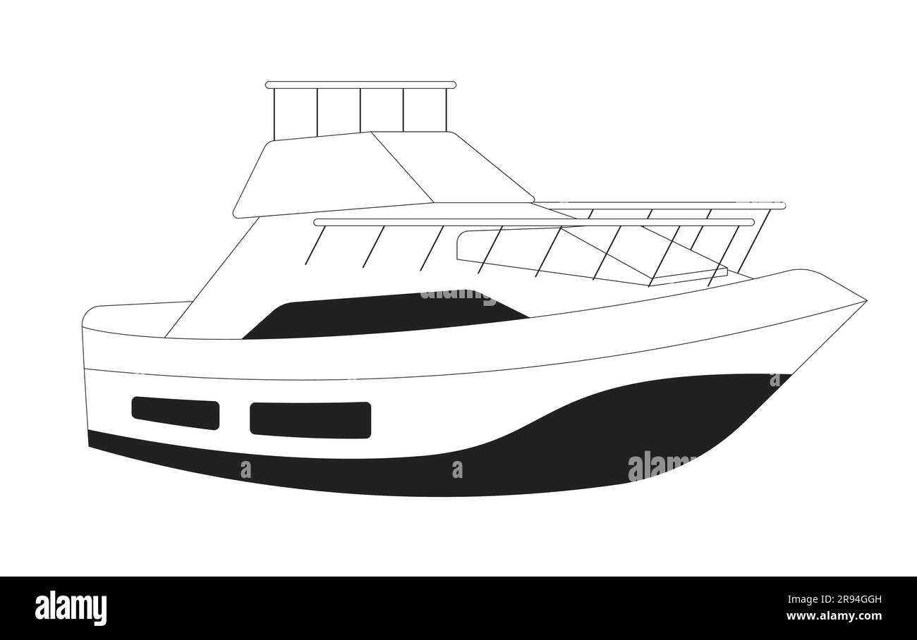 Oggetto vettoriale piatto monocromatico yacht Illustrazione Vettoriale
