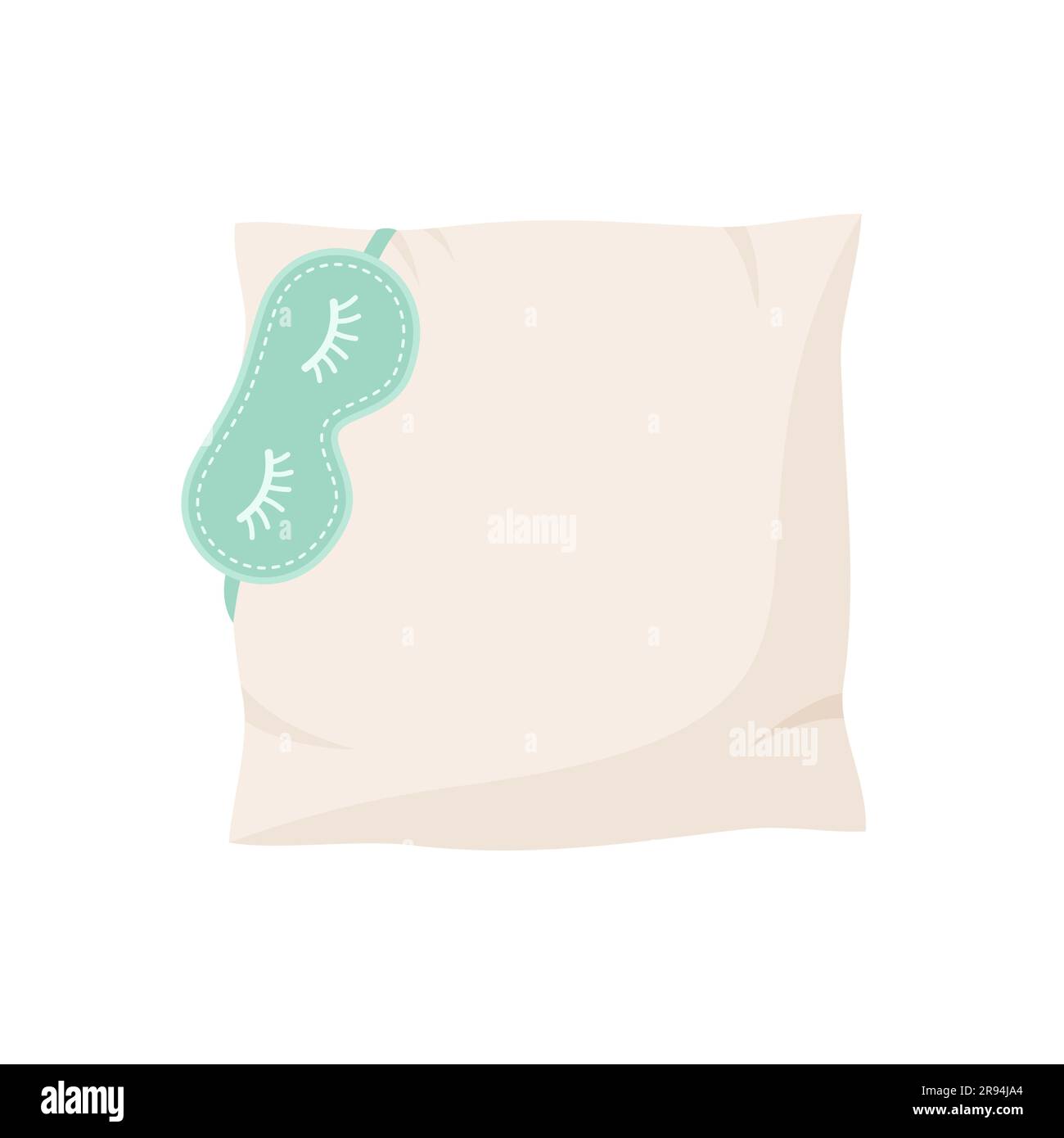 Maschera addormentata e cuscino isolati su sfondo bianco. Illustrazione vettoriale in stile piatto Illustrazione Vettoriale Maschera addormentata e cuscino isolati su sfondo bianco. Illustrazione vettoriale in stile piatto Illustrazione Vettoriale