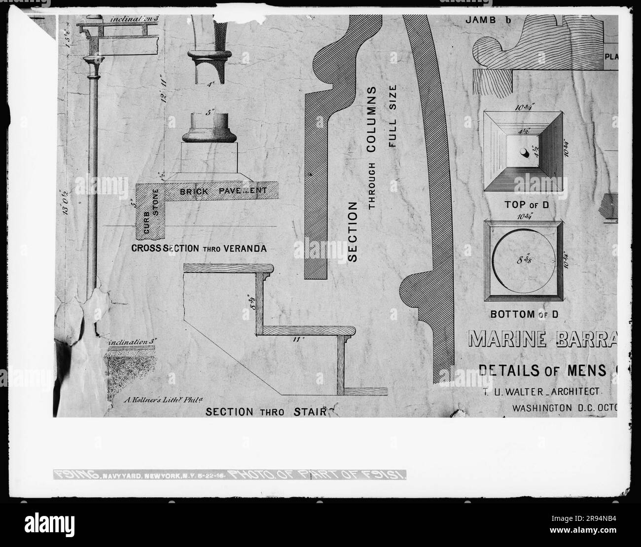 Foto di parte di F91S1. Vetri negativi della costruzione e riparazione di edifici, strutture e navi presso il New York Navy Yard. Foto Stock