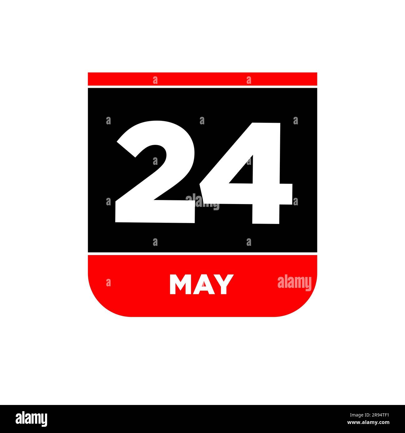 Illustrazione vettoriale di un calendario mensile per il 24 maggio, su sfondo bianco Foto Stock