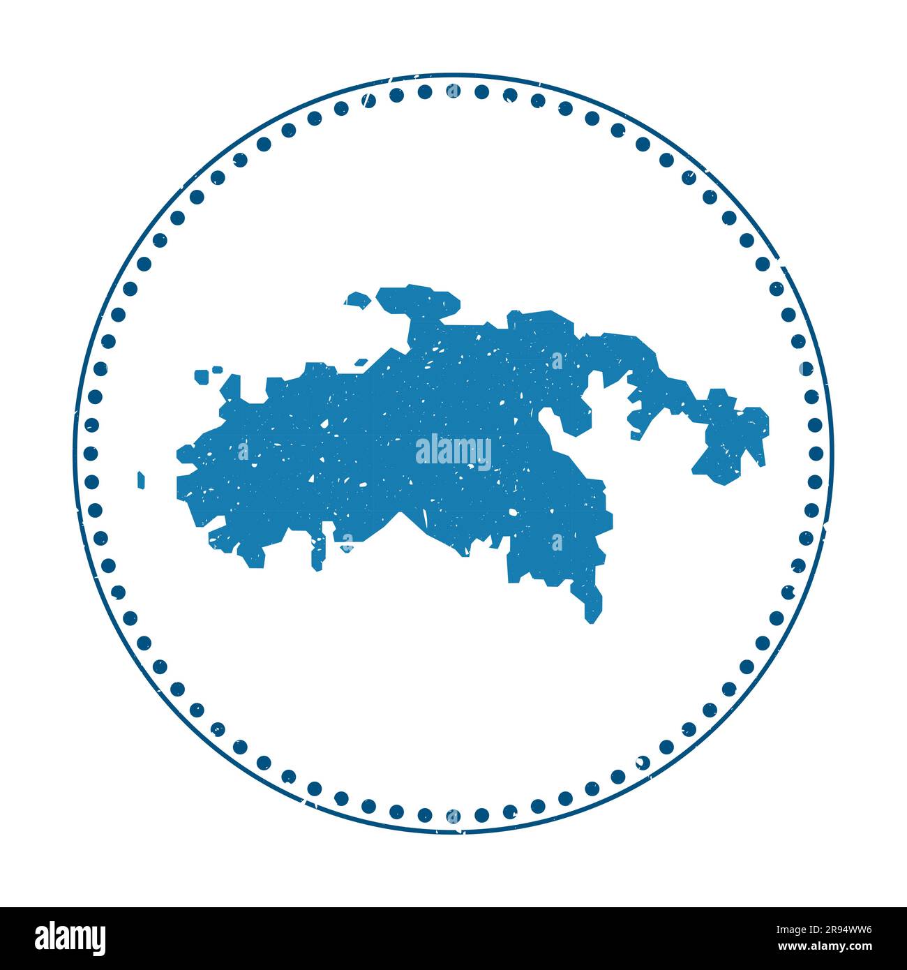 Adesivo Saint John. Timbro da viaggio con mappa dell'isola, illustrazione vettoriale. Illustrazione Vettoriale