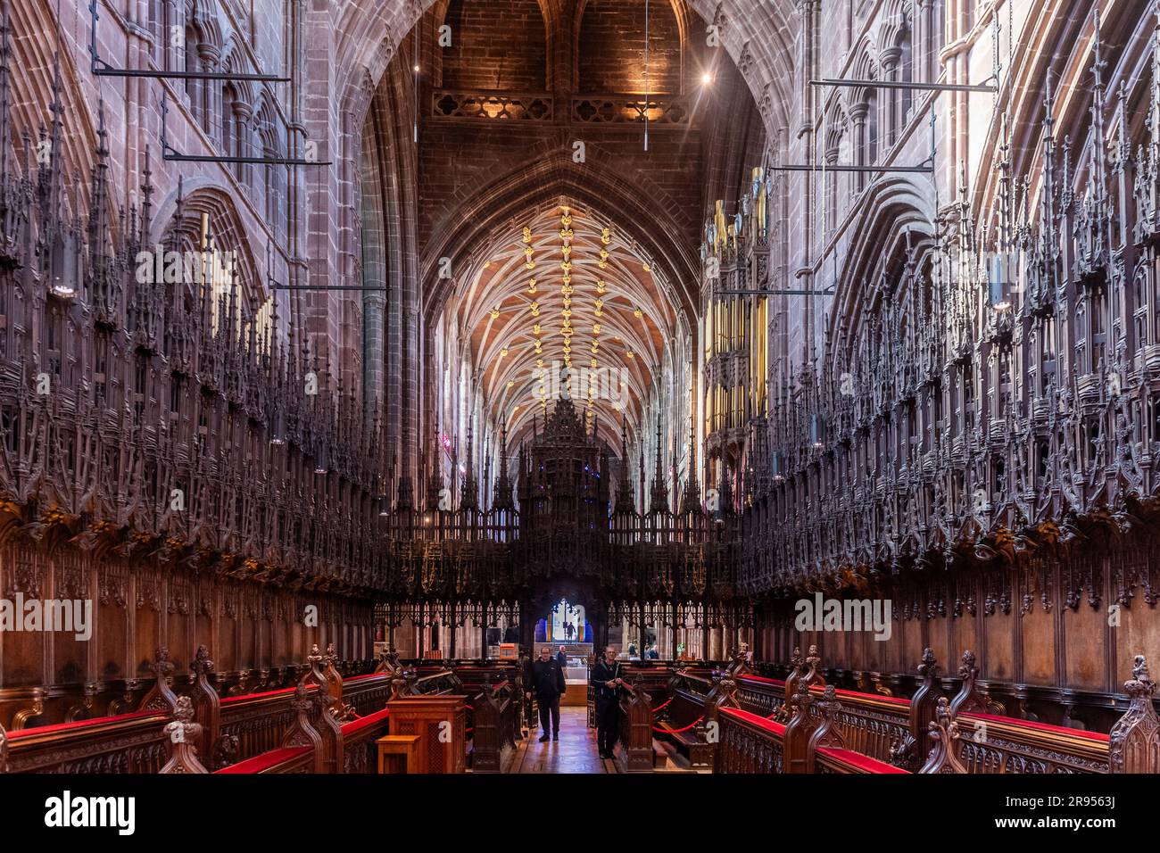 Interno della Cattedrale di Chester, Cheshire, Regno Unito. Foto Stock
