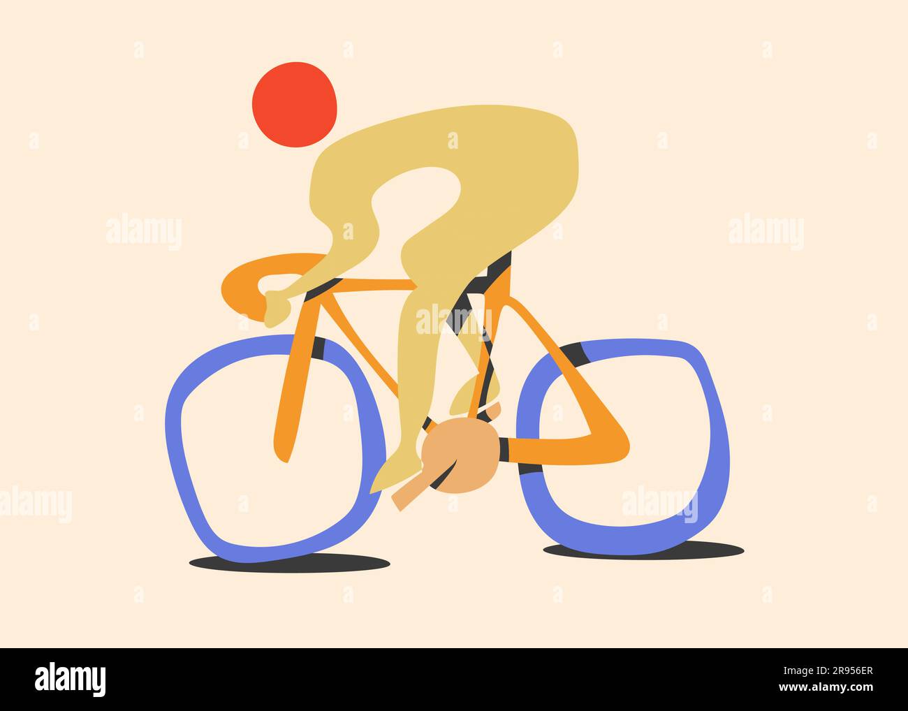 bici da strada, illustrazione vettoriale in stile astratto contemporaneo Illustrazione Vettoriale