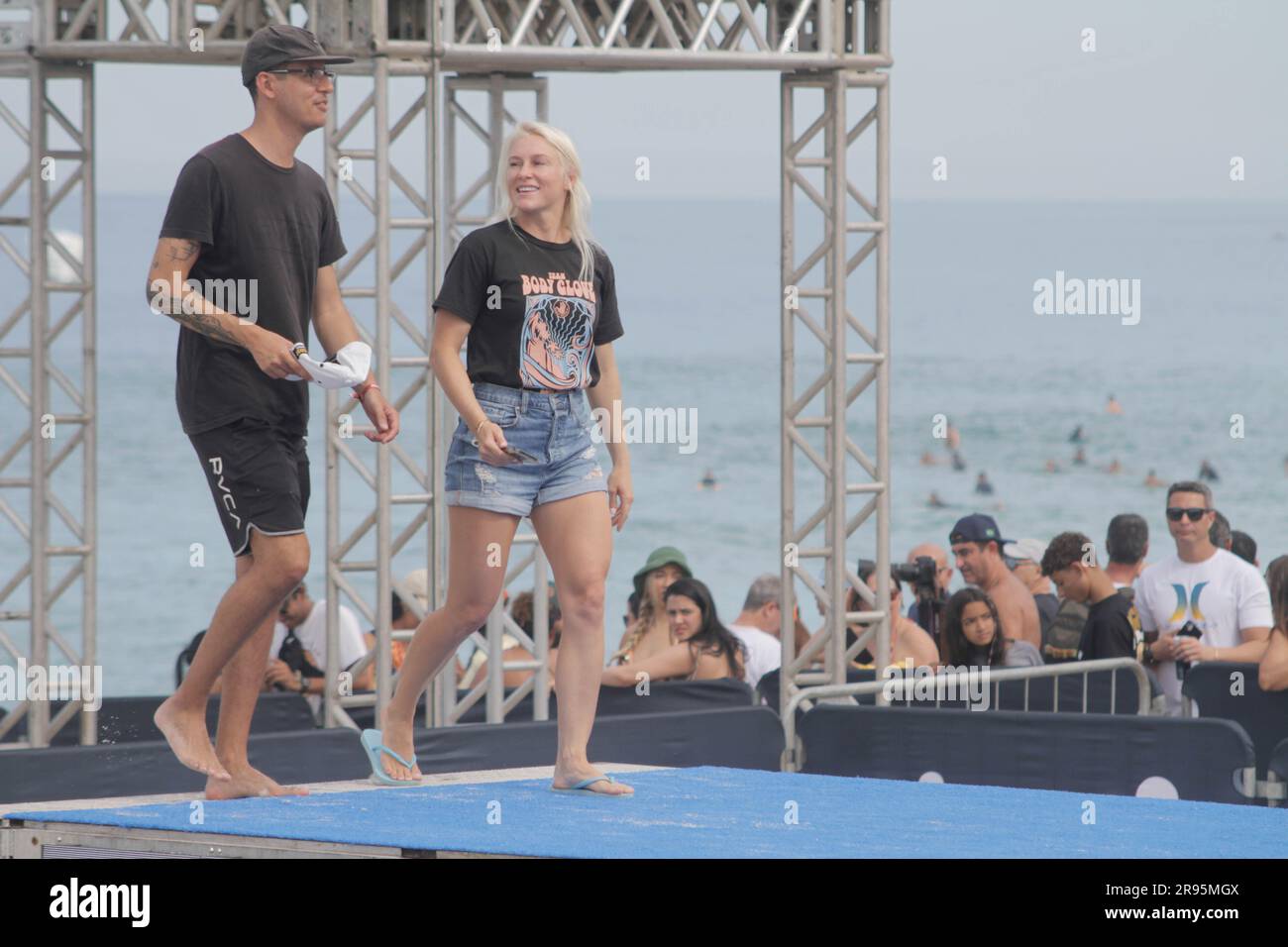 Saquarema, Brasile. 24 giugno 2023. Webb, questo sabato (24) durante il vivo Rio Pro Saquarema 2023 tappa brasiliana del Campionato Mondiale di Surf League (WSL), tenutosi a Itaúna Beach a Saquarema, RJ. Crediti: Luiz Gomes/FotoArena/Alamy Live News Foto Stock