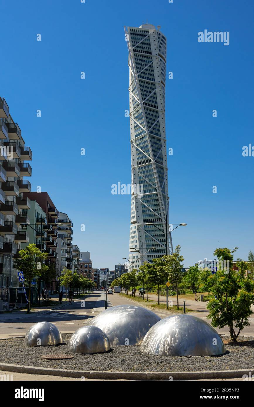 Malmö, Stadtentwicklungsgebiet Västra Hamnen, Turning Tower von Santiago Calatrava // Malmö, Västra Hamnen Development area, Turning Tower di Santiago Foto Stock