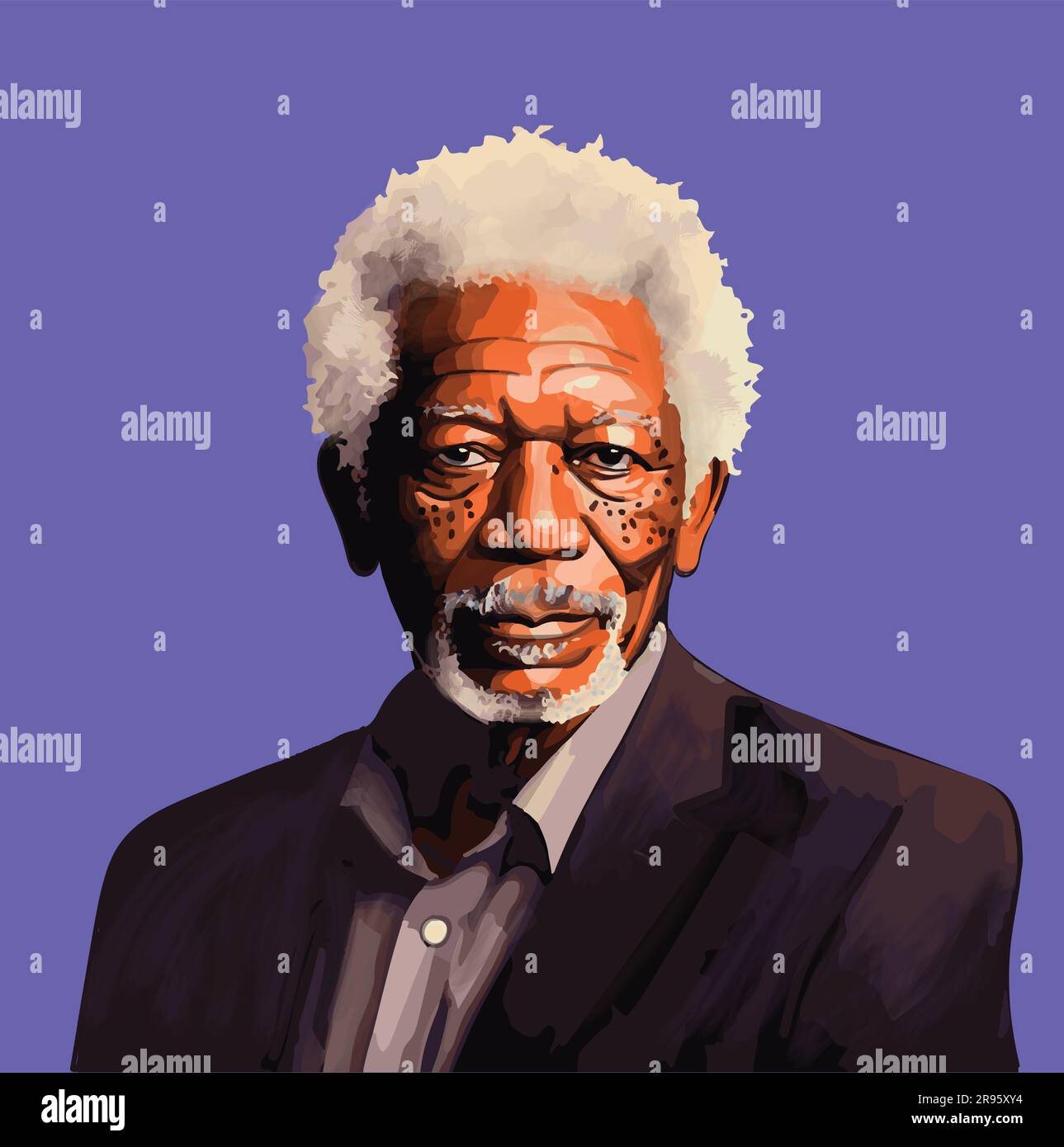 Ritratto vettoriale di Morgan Freeman Illustrazione Vettoriale